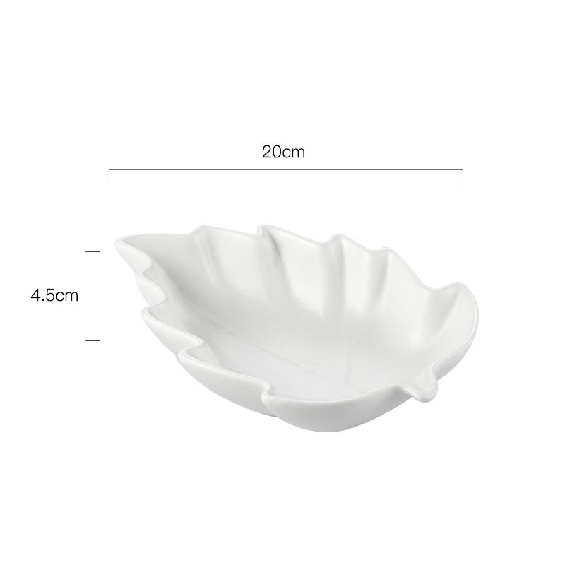 Керамическая тарелка в форме листа скандинавском стиле кухонная посуда западном