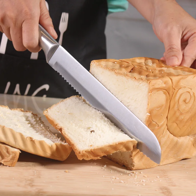 

8 Inch Stainless Steel Slicing Bread Knife Serrated DesignKitchen Cutter For Cutting Bread Cheese Cake