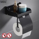 Держатель для туалетной бумаги MOLI, без отверстий, черный, матовый, с полкой, держатель Мобильный телефон, держатель для полотенец, коробка для салфеток ML7566
