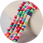 Плоские круглые бусины из полимерной глины, круглые бусины 7 мм, около 110 шт., для изготовления ювелирных изделий своими руками, для изготовления браслетов и ожерелий