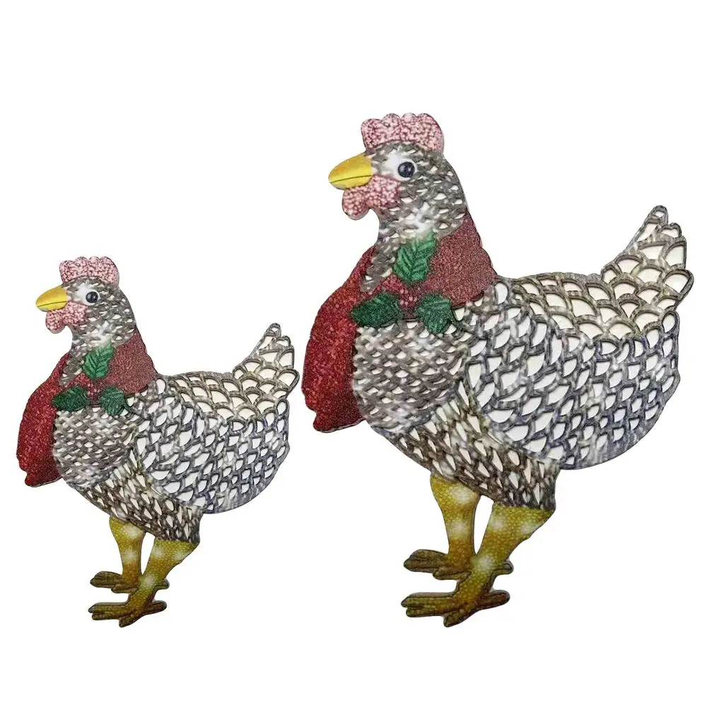 

Christmas Garden Lights Outdoor Christmas Ornaments With Hollowed-Out Design Chicken Shaped Holiday Outdoor Landscape Lighting