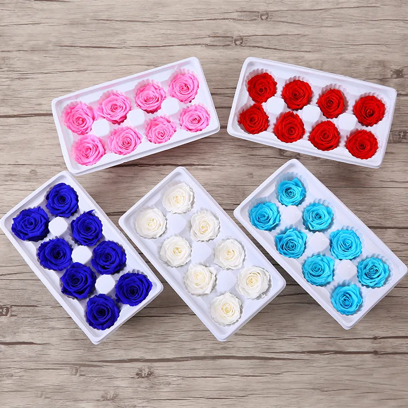 

4-5cm Preserved Flowers Immortal Rose Head Wedding Decoration Holiday Gifts Birthday Valentine's Day Handmade DIY