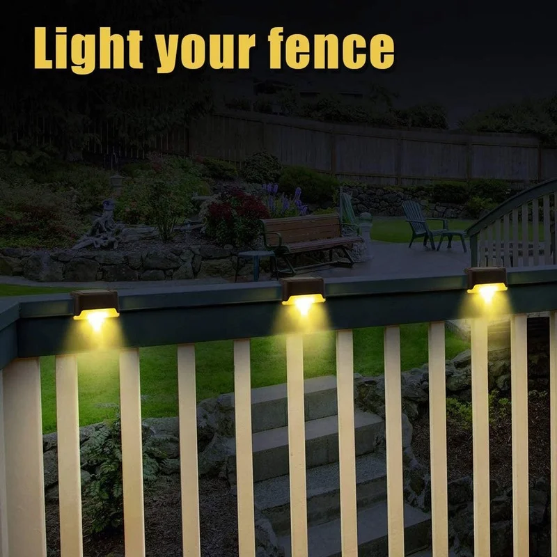 

1/4/10/20pcs LED Solar Stair Lamp IP65 Waterproof Outdoor Christmas Decoration for Garden Yard Patio Stairs Steps Fence Lamps