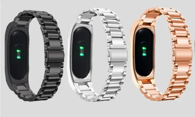 Ремешок металлический для Xiaomi Mi Band 6 5 4 3 2 браслет из нержавеющей стали без винтов
