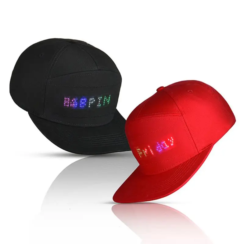 Для мужчин женщин Bluetooth LED мобильный телефон APP управления Бейсбол шляпа