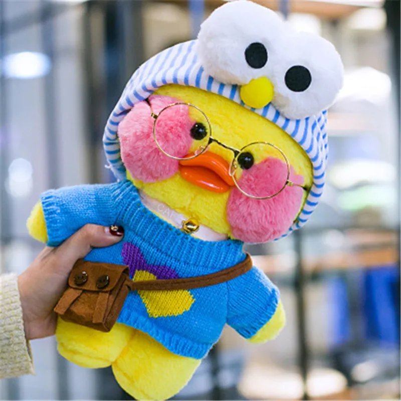 30 см Lalafanfan утка мягкая игрушка в виде животного Kawaii кафе Mimi желтым утенком Милые