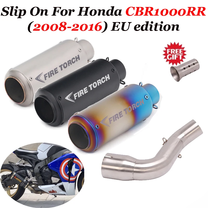 Слипоны для Honda CBR1000RR 2008-2016 мотоцикл выхлопной среднего звена трубы Escape Moto дБ