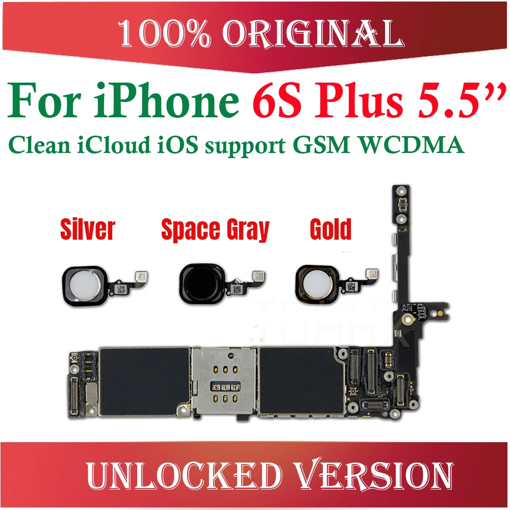 Оригинальная разблокированная материнская плата для iPhone 6S Plus с/без Touch ID материнская плата для iPhone 6S Plus 16 Гб/64 Гб/128 ГБ