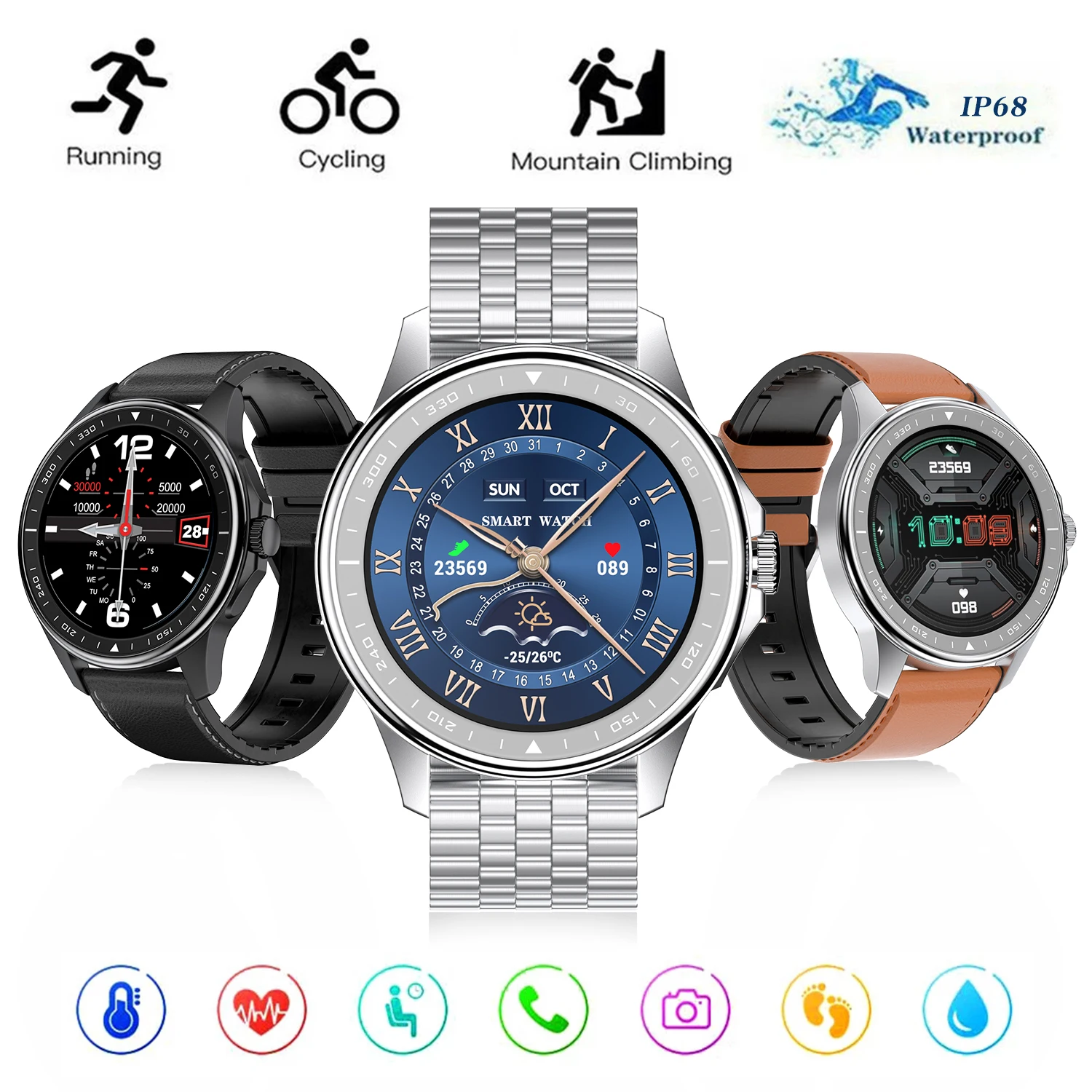 

Newest SK3 Samsug Smartwatch Bluetooth 4.0 Waterproof 300mA Heart Rate Fashion Sport Monitoring Music Control Smart Watch IOS