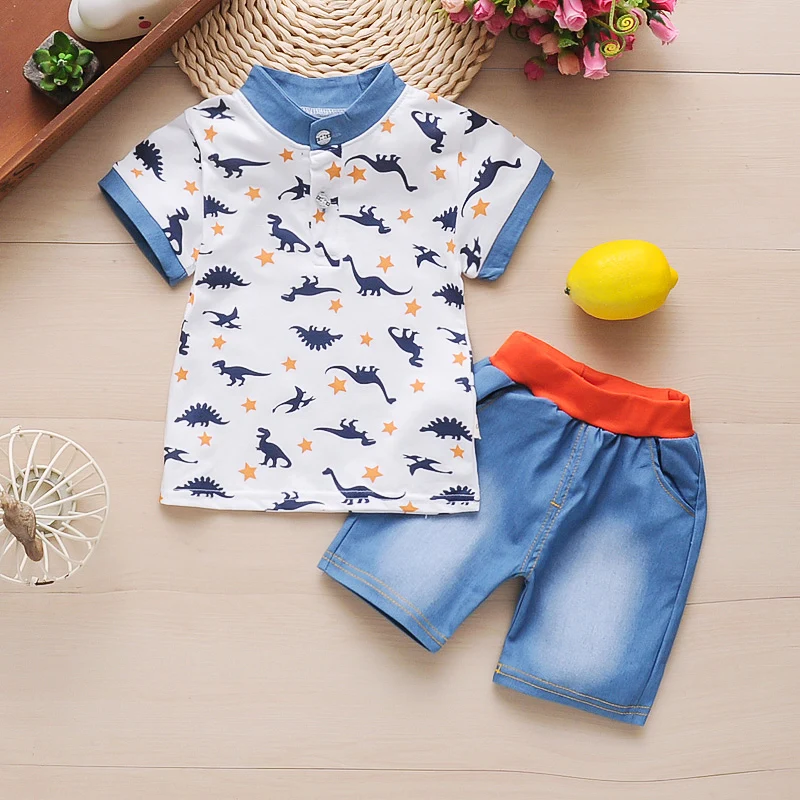 BibiCola Summer Children Boys Clothing Set Kids Pilot Clothes Baby Tops T-shirt+ Shorts Sport Suit |