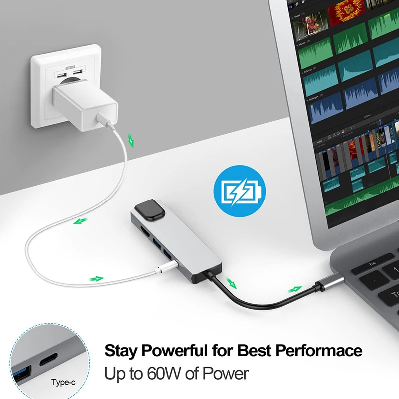Док-станция tebe USB USB-C/HDMI Gigabit LAN Ethernet многофункциональный концентратор c для Macbook Dell