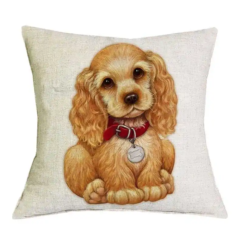 Cute Pet Dog Schnauzer Dachshund Cushion Cover Cotton Linen Colorful Oil Printed Throw Pillow Case 45*45 CM For Home Sofa Decor | Дом и сад