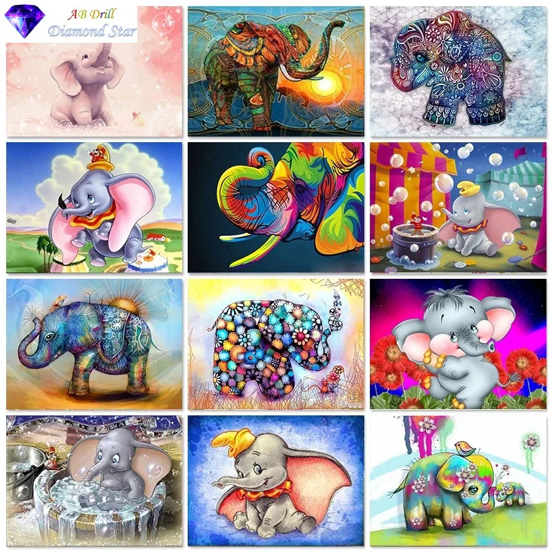 Набор для алмазной вышивки сделай сам крестиком с изображением слона из