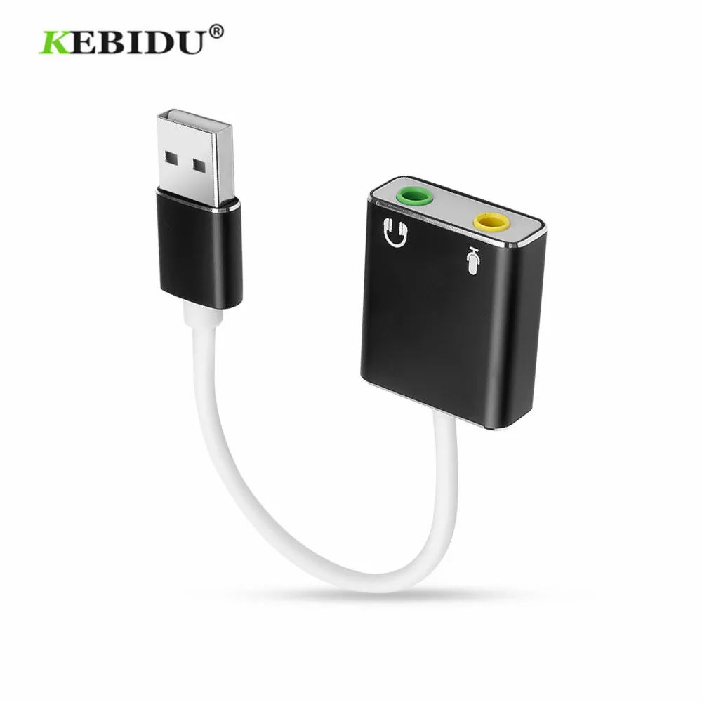 KEBIDU внешняя звуковая карта USB для наушников Виртуальный 7 1 3D стерео аудио адаптер