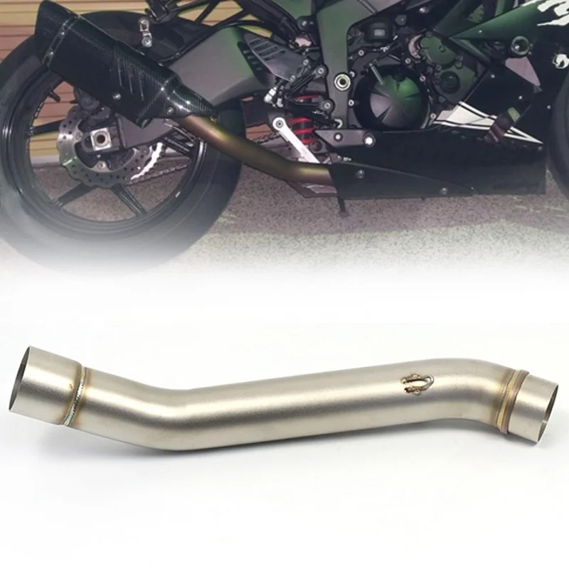 

1pc Motorcycle Exhaust Muffler Middle Pipe Stainless Steel Connector Slip-on Connection Mid Pipe for Kawasaki Z750 2004-2008