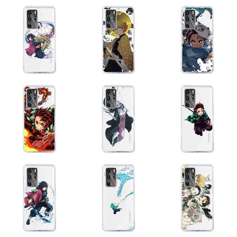 

Yaiba Demon Slayer Anime Phone Case Transparent For Huawei Mate P honor 10 9 8 7 plus lite play T pro Soft TPU Mobile bags