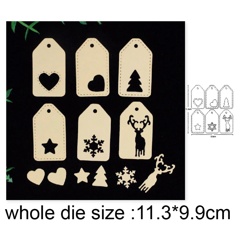

Craft dies Christmas Labels Frame Metal Cutting Dies Stencils Dies for DIY Scrapbooking dies Album Paper Cards Embossing Die Cut