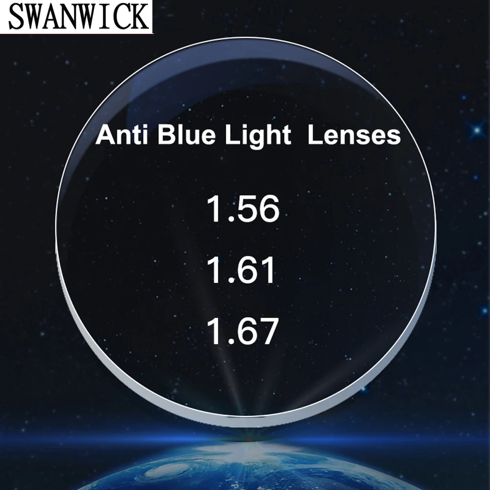 

Swanwick anti-blue aspheric lenses 1.56 1.61 1.67 1.74 customized prescription myopia hyperopia lenses thin light CR-39 resin
