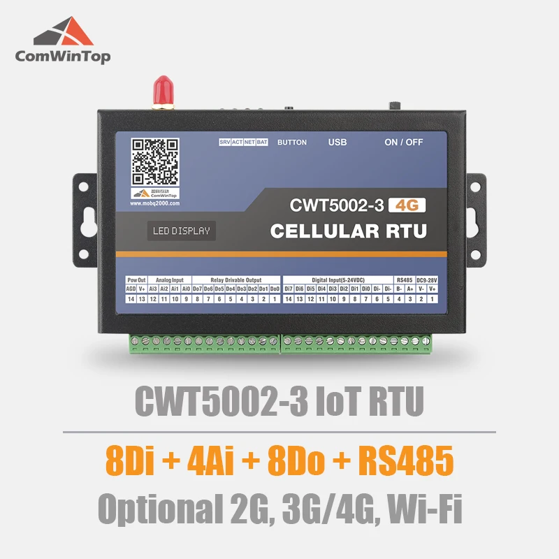 CWT5002-3 8DI 4AI 8Do Rs485 Modbus Rtu Gsm/Gprs 4g Wi-Fi Rtu шлюз с облаком Услуги