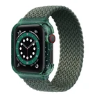Плетеный ремешок Соло для Apple watch band 44 мм 40 мм блестящий чехол + эластичный ремешок тканевый нейлоновый браслет iWatch 4 5 se 6