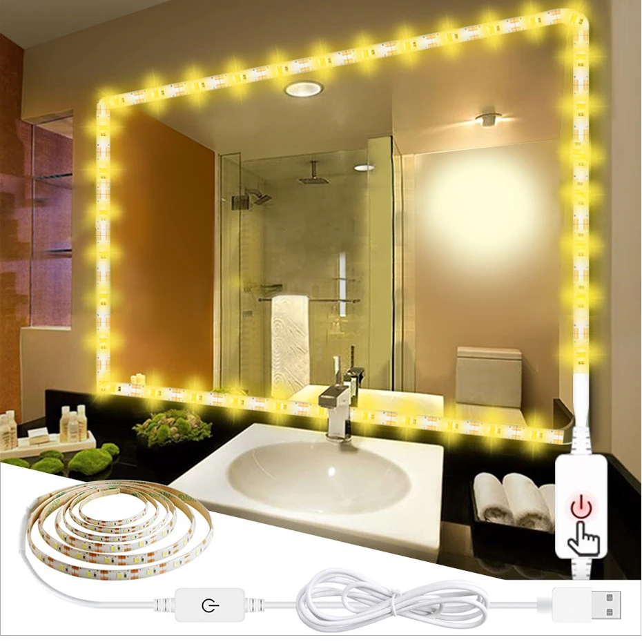 

Dimmable Led Strip Waterproof 2835SMD LED Ribbon USB LED Wardrobe Cabinet Light Flexible Light Strips for Kitchen Closet Bedroom