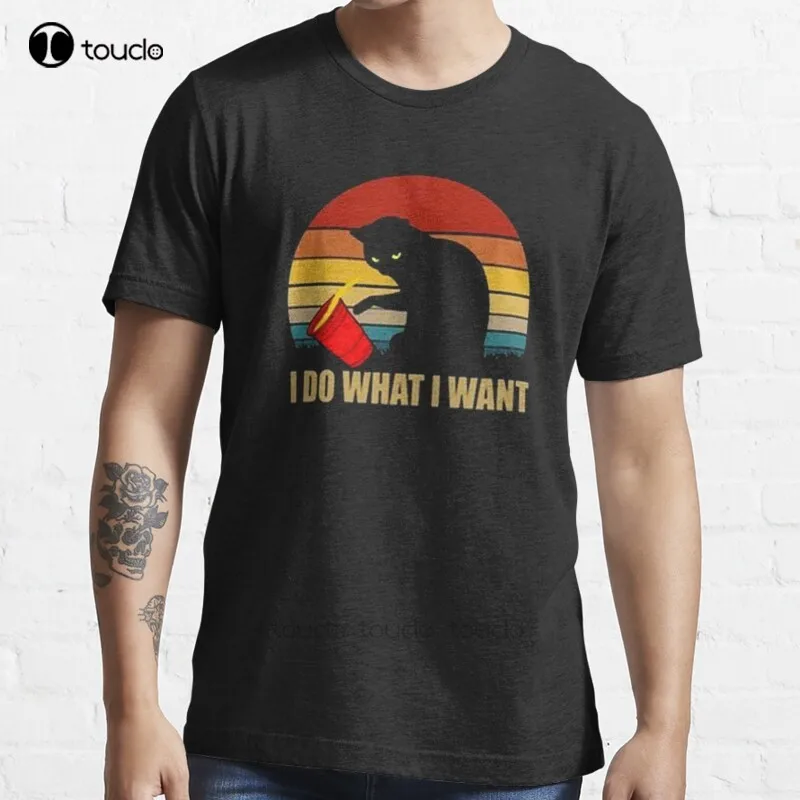 

New Cat I Do What I Want T-Shirt Cotton Men Tee Shirt