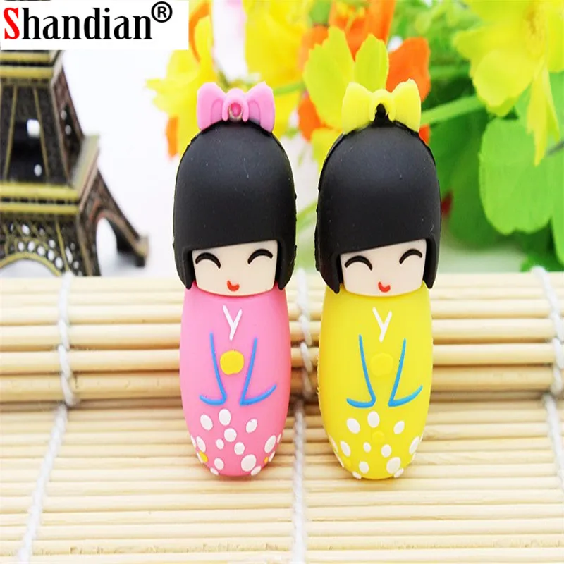 SHANDIAN японские куклы кимоно девушка usb флэш накопитель 4 ГБ 16 32 64 Гб u диск флеш