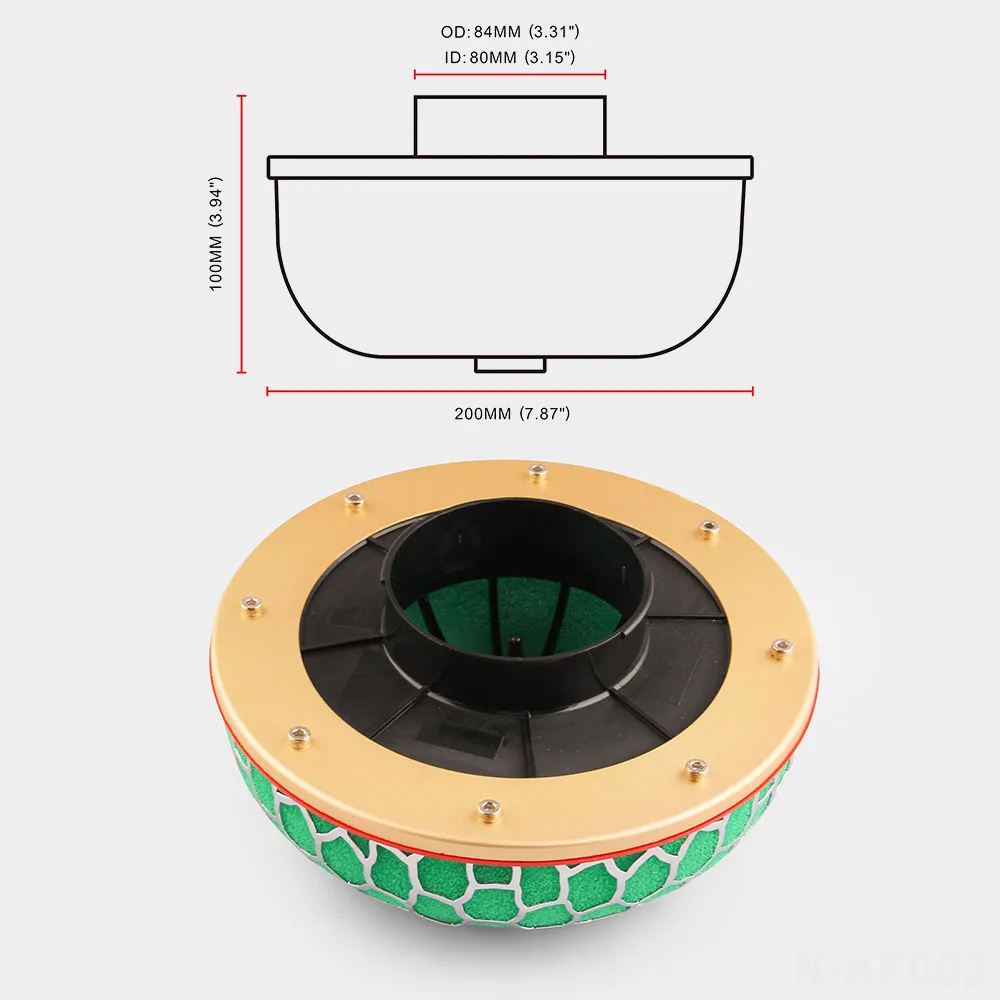 Универсальный воздушный фильтр 3 дюйма 80 мм Грибная головка гоночный