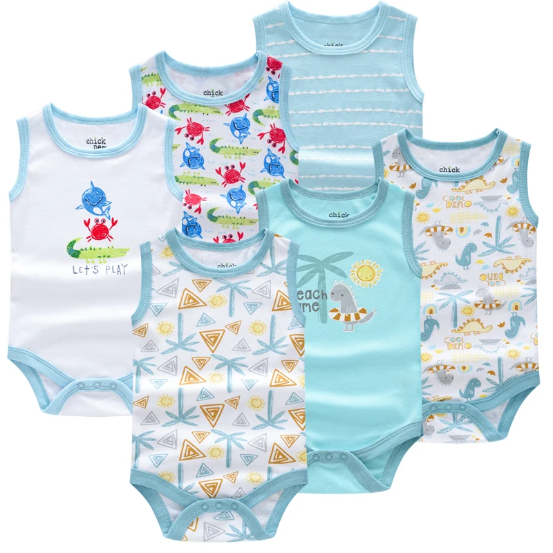 

6 pcs/set Boy Baby Romper Short Sleeves Newborn Jumpsuit Baby Clothes Infant Boy One-piece