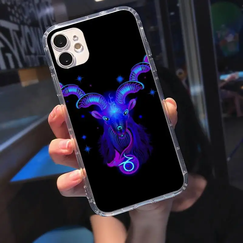 

Black Tpu Zodiac Signs Soft Phone Case Transparent Case For Iphone 6 6s 7 8 Plus XR X XS 11 12 Pro Max