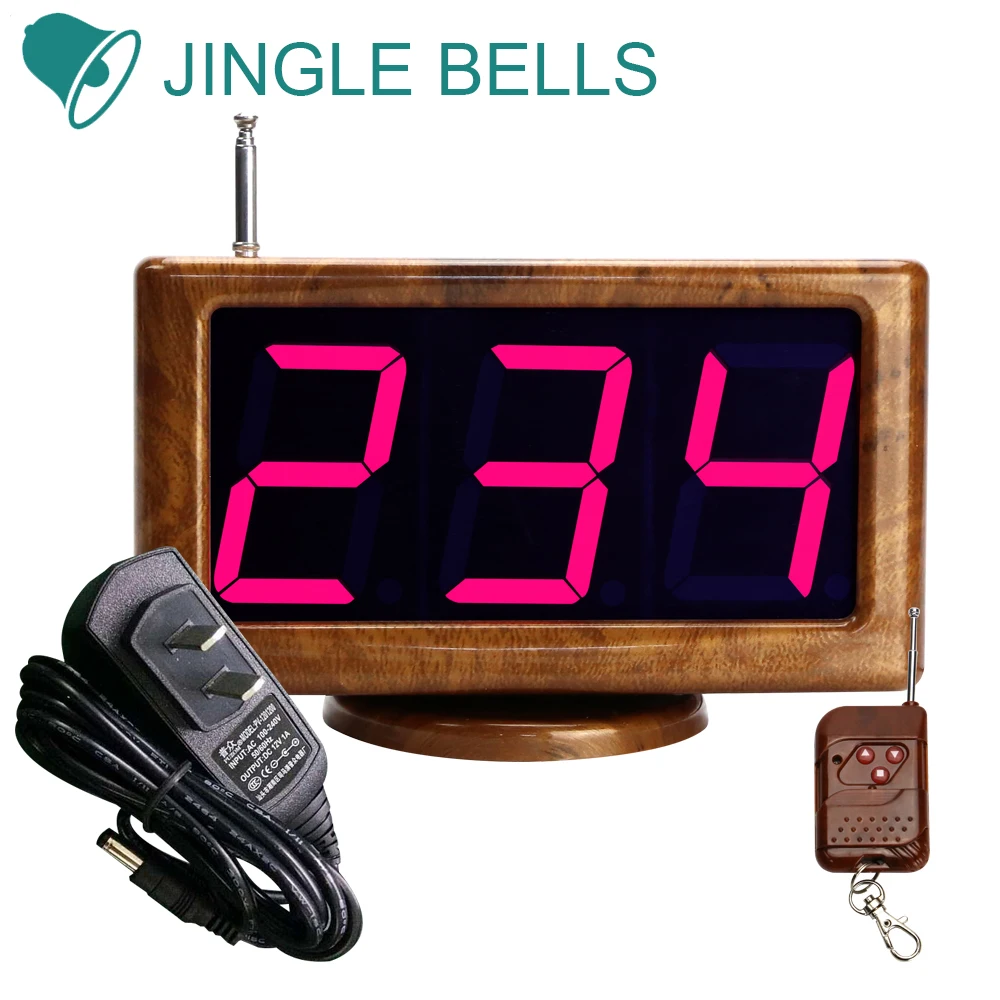 JINGLE BELLS Wireless Guest Calling System for Restaurant LED Screen Display Host Receiver Pager for Buttons
