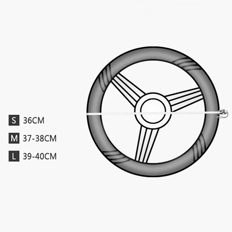 

38CM Car Universal Anti Slip Steering Wheel Cover Leather Auto Interial Car-Styling Accessories