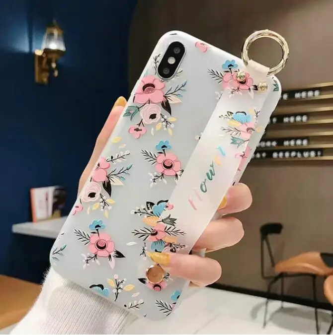 Ourdeals карамельный цвет на запястье цепочка чехол для телефона для iphone 8 6 6s plus XS MAX X мягкий чехол для iphone 7 Чехол для XR чехол Cuque - Цвет: F