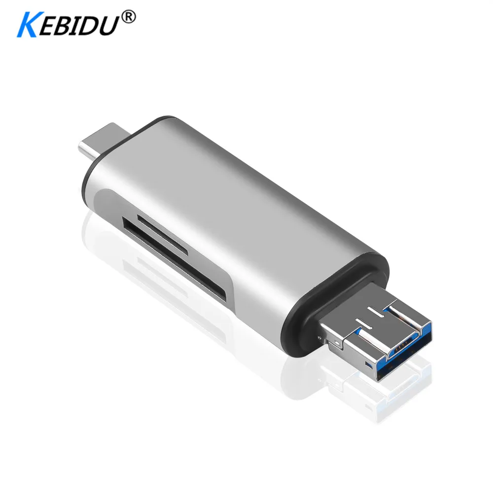 Kebidu новый портативный 3 в 1 OTG Type C кардридер USB 0 A Micro Combo To 2 слота TF SD для смартфона