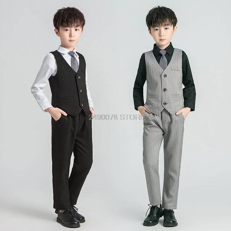 Торжественный Свадебный костюм с цветами для мальчиков детский Блейзер на день