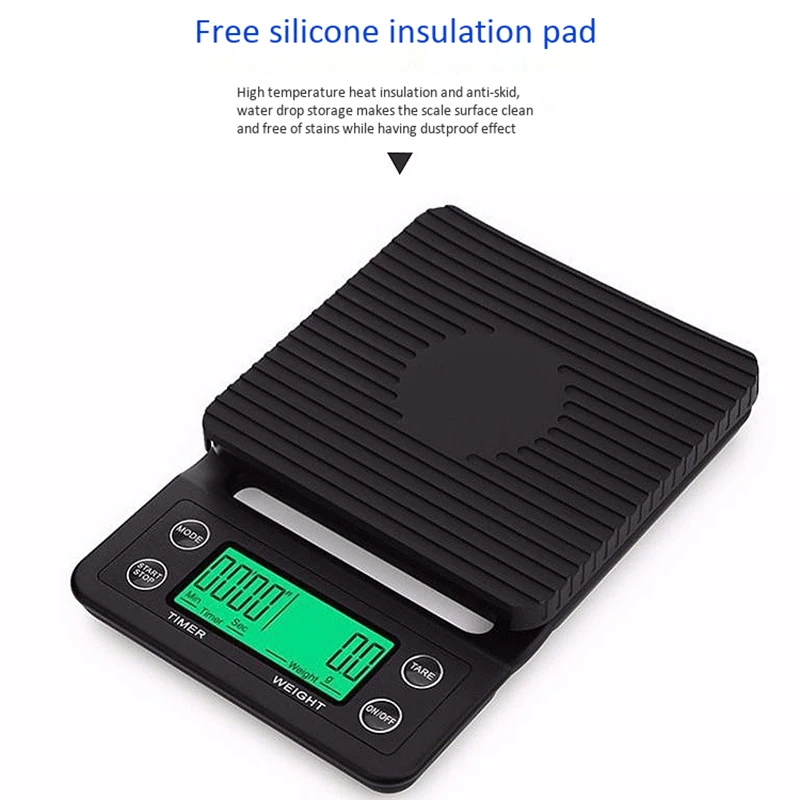 

Household Coffee Weighing Drip Coffee Scale with Timer Portable Electronic Digital Kitchen Scale High Precision Scales