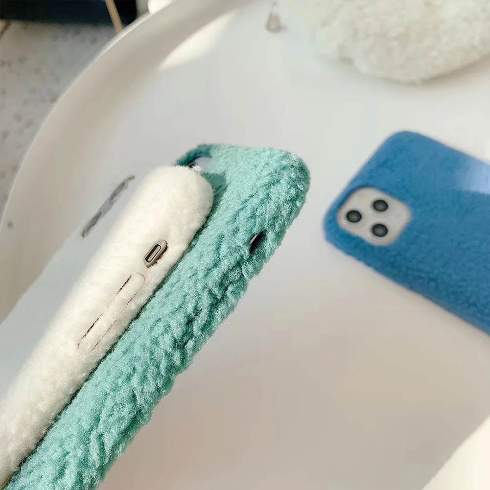 Мягкий шерстяной плюшевый чехол для телефона iPhone 11 Pro X XS XR Max 7 8 Plus зимний теплый