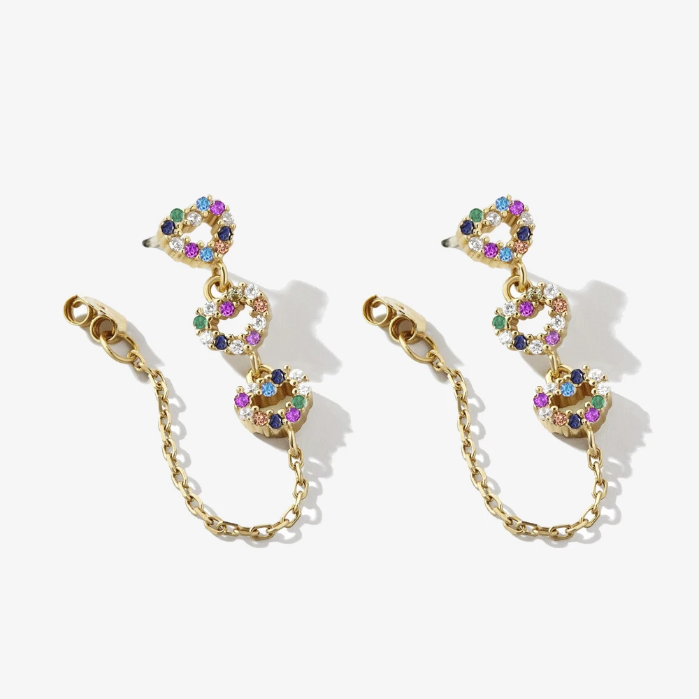 

Lost Lady New Fashion Rhinestone Eye Heart Dangle Earrings For Women Alloy Geometry Tassel Earrings Wholesale Jewelry Party Gift