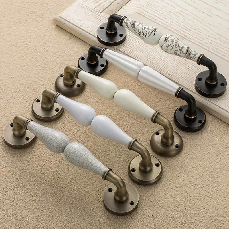 Дверные ручки американского архаиза черная красная античная бронза Ming