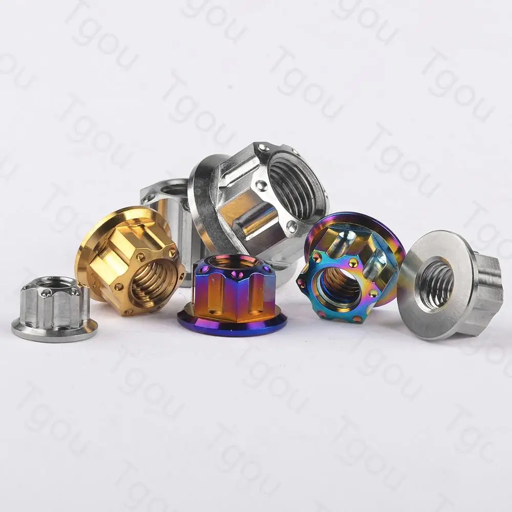 Титановая гайка Tgou M6/M8/M10/M12/M14/M16 фланцевые гайки для мотоцикла велосипеда