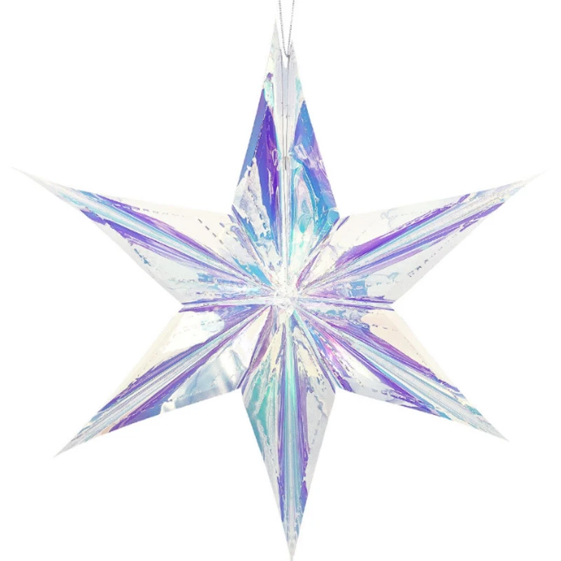 Рождественские переливающиеся подвесные 6 точечные звездочки украшения сделай