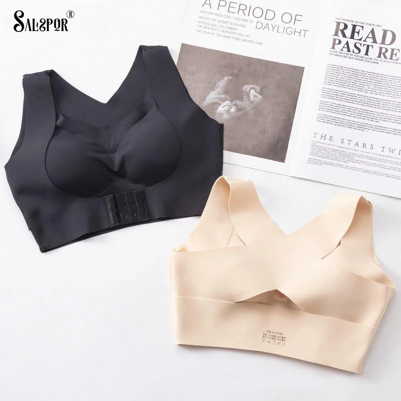 

SALSPOR Seamless Bra Wireless Bralette Soft Push Up Women's Lingerie Solid Comfortable Breathable Underwear