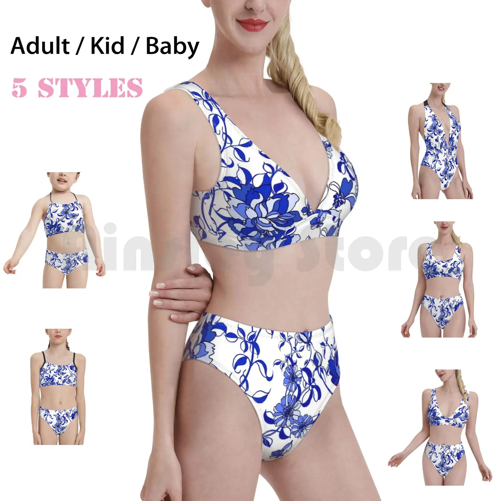 Голландский дизайн: винтажный купальник с художественным принтом бикини мягкой