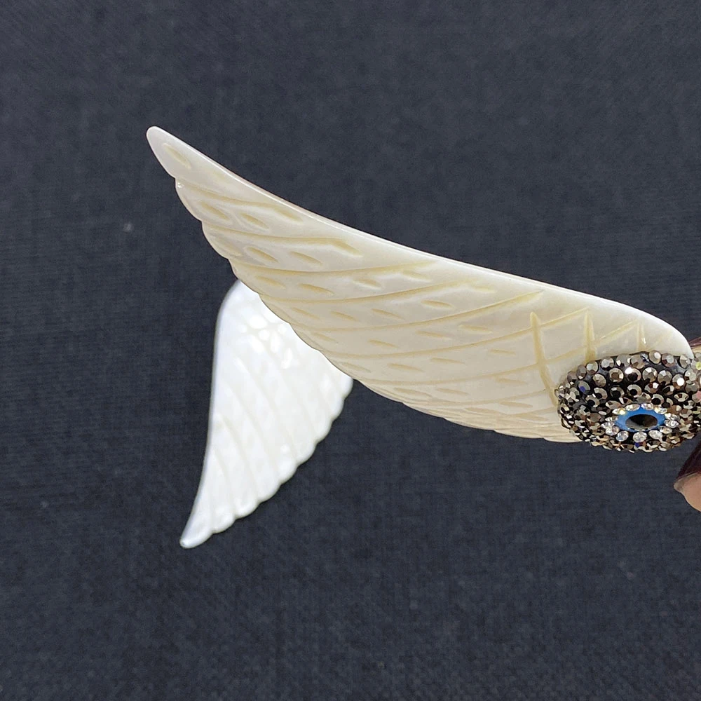 

Wing Shape Natural Freshwater Shell Pendant Mother-of-pearl Charm Jewelry DIY Ladies Necklace Earrings Accessories Wholesale