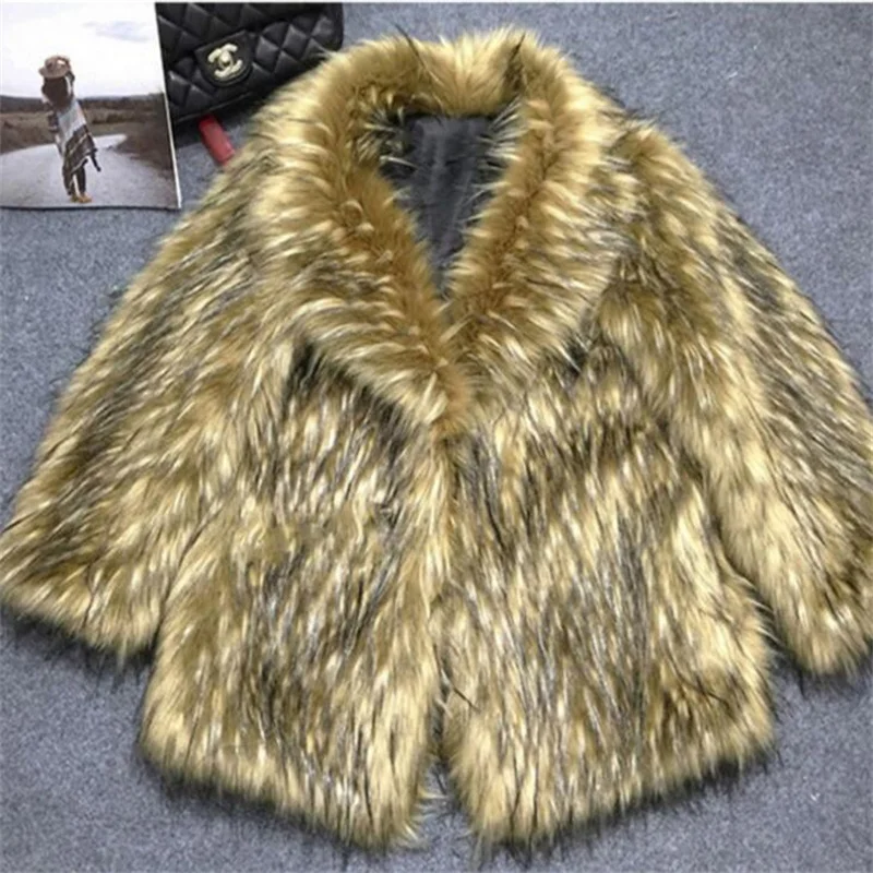 Imitation raccoon woven fur coat women's fox fur clothes mid-length korean style lapel autumn winter new fashion brown abrigos