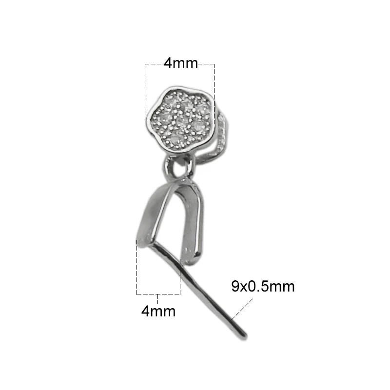 Beadsnice Твердое Серебро 925 соединители под замком Серебряная Зажимная подвеска-Бейл Застежка для DIY персонализированных подвесок ID34622 - Цвет: platina plated