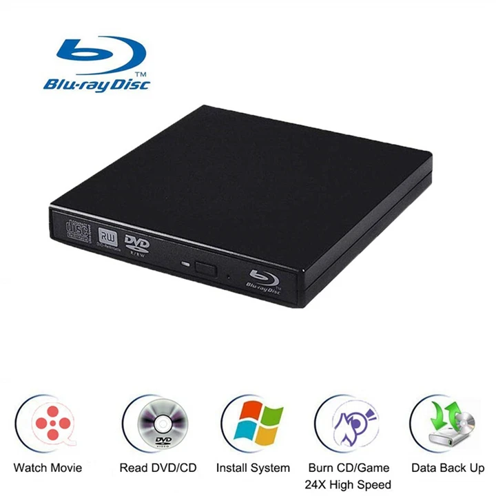 Bluray плеер Внешний USB 2,0 DVD привод Blu-Ray 3D 25G 50G BD-R BD-ROM CD/DVD RW записывающее устройство для ноутбука