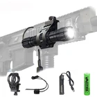 Портативный фонарь XM-L T6, светодиодный фонарик для охоты + крепление для винтовки + дистанционный переключатель + аккумулятор 18650 + зарядное устройство USB