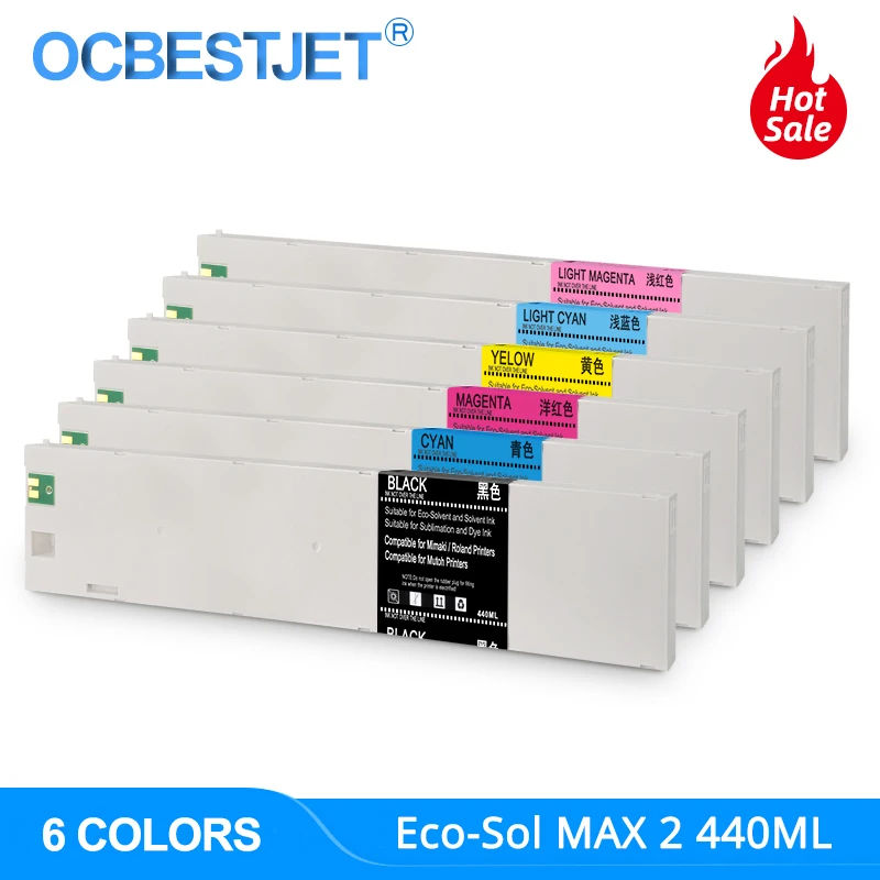 

440 мл ECO-SOL MAX 2 MAX2 сменный картридж ESL4 для Roland SOLJET XR-640 XF-640 VersaExpress RF-640 LC LM (6 цветов/комплект)