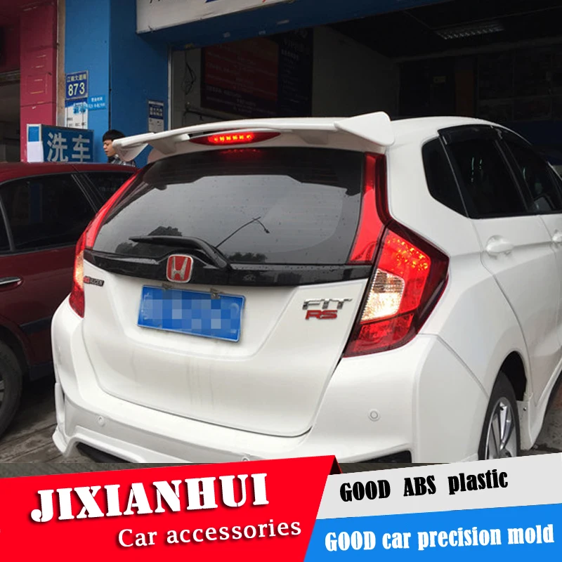 Спойлер для Fit 2014-2017 Honda Jazz WXGAk ABS пластик Материал заднее крыло автомобиля Цвет